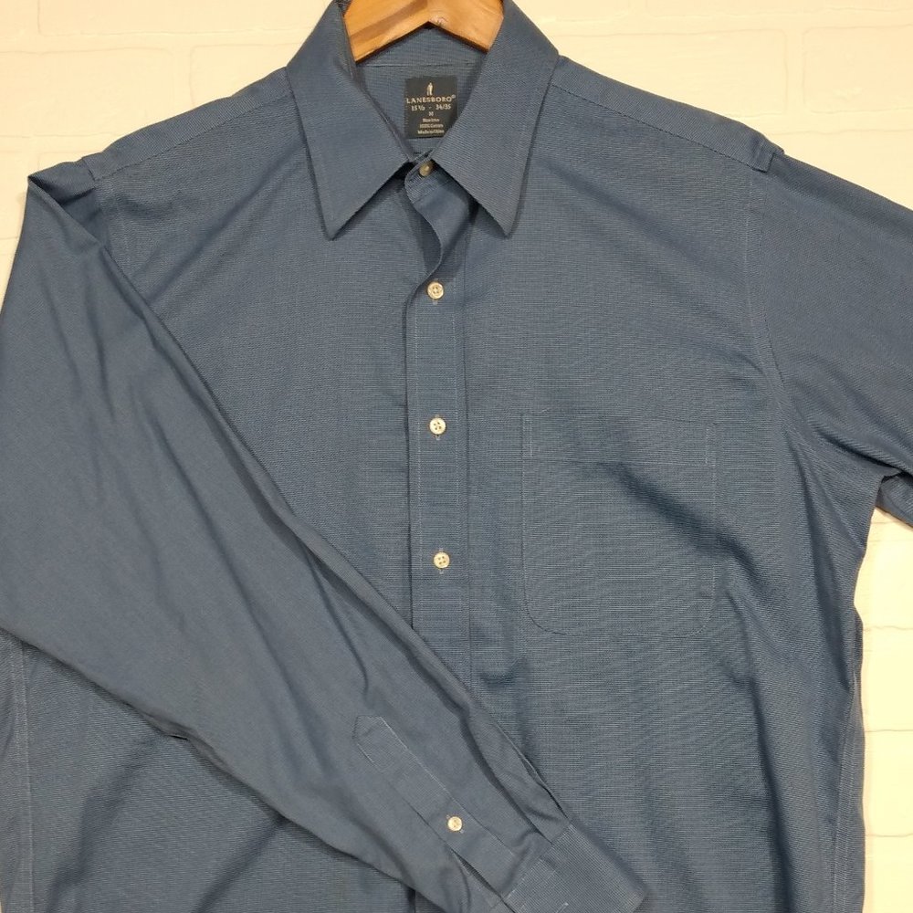 Lanesboro men's long sleeve button dress shirt size 15.5" 34/35